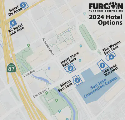 Map of Further Confusion hotels